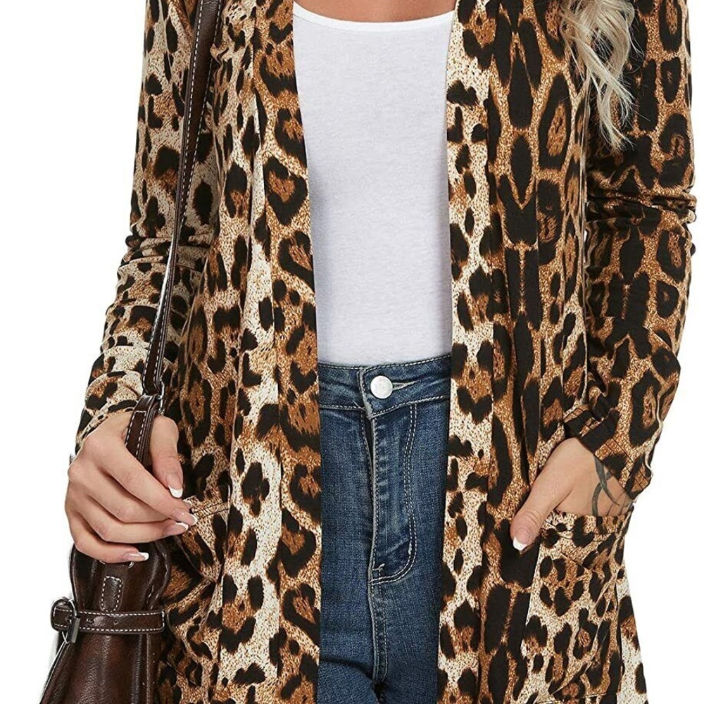 Qixing Women Leopard Cardigan XL